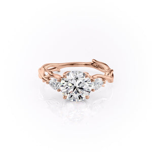 The Three Stone Twig Set With A 2 Carat Round Lab Diamond