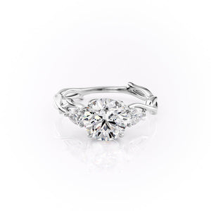 The Three Stone Twig Set With A 4.5 Carat Round Moissanite