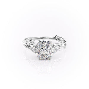 The Three Stone Twig Set With A 4.5 Carat Radiant Moissanite
