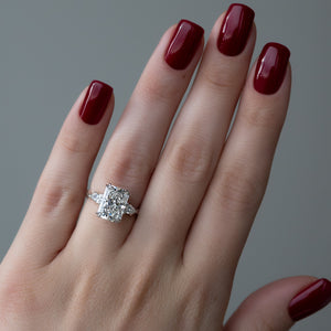 The Three Stone Twig Set With A 3 Carat Radiant Lab Diamond