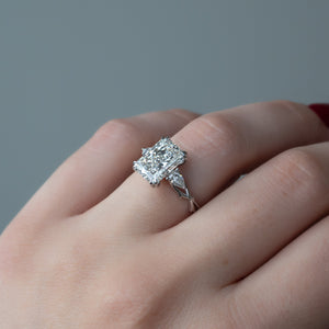The Three Stone Twig Set With A 3 Carat Radiant Lab Diamond