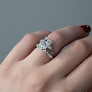 The Three Stone Twig Set With A 3 Carat Radiant Lab Diamond
