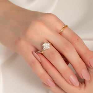 The Three Stone Twig Set With A 2 Carat Radiant Lab Diamond