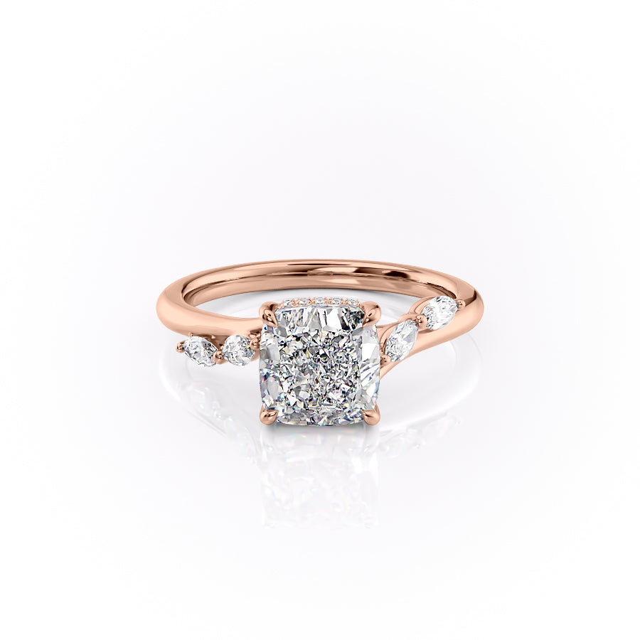 The Nova Set With A 2 Carat Cushion Moissanite
