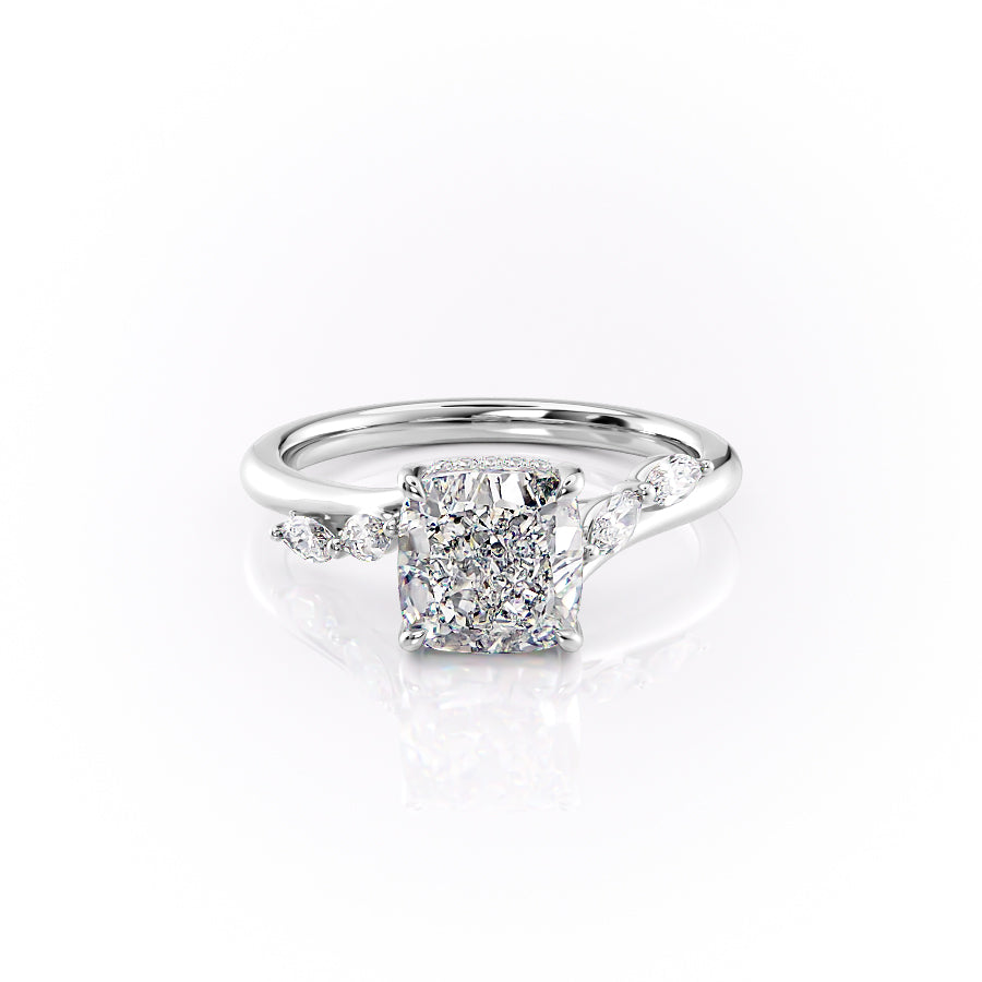 The Nova Set With A 4.5 Carat Cushion Moissanite