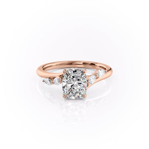 The Nova Set With A 2.5 Carat Elongated Cushion Lab Diamond