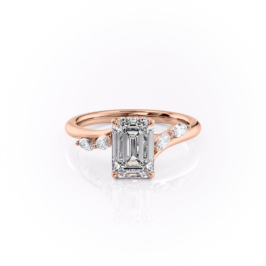 The Nova Set With A 1.5 Carat Emerald Moissanite