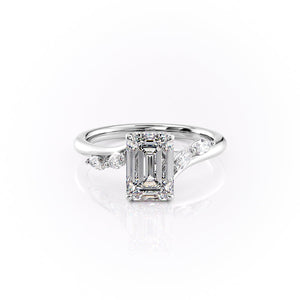 The Nova Set With A 4 Carat Emerald Moissanite