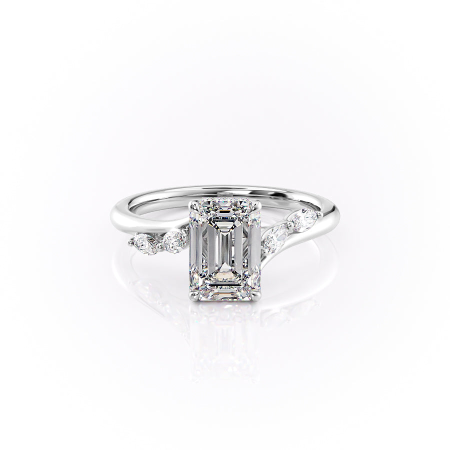 The Nova Set With A 4 Carat Emerald Moissanite