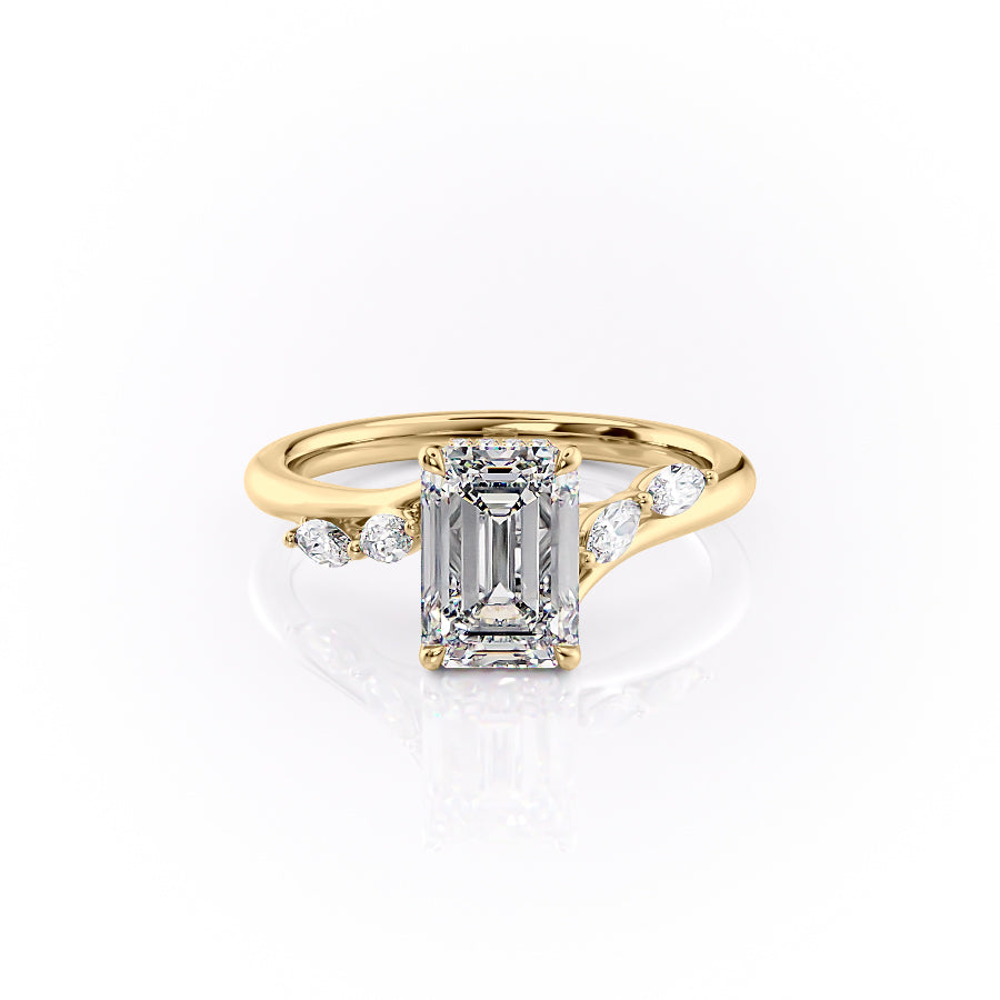 The Nova Set With A 2 Carat Emerald Moissanite