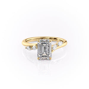 The Nova Set With A 3 Carat Emerald Moissanite