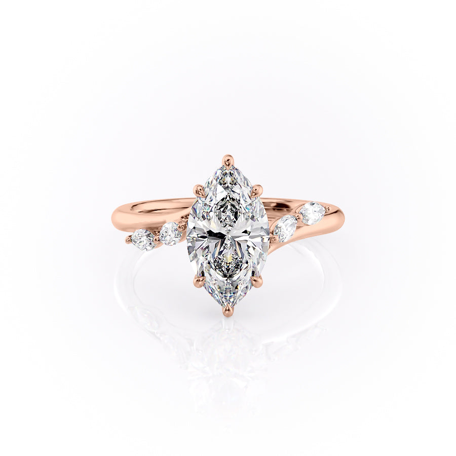 The Nova Set With A 3 Carat Marquise Lab Diamond
