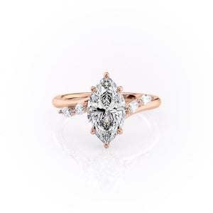 The Nova Set With A 2.5 Carat Marquise Moissanite