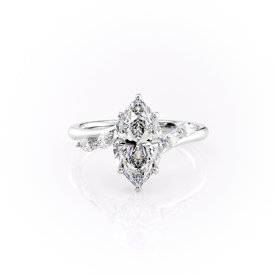 The Nova Set With A 2.5 Carat Marquise Moissanite
