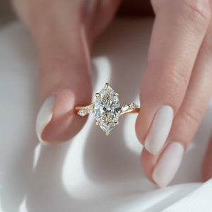 The Nova Set With A 3 Carat Marquise Lab Diamond