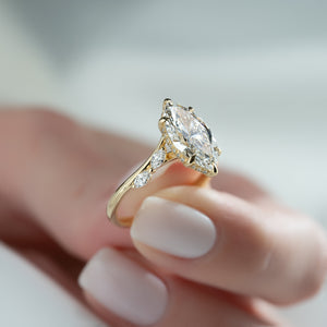 The Nova Set With A 3 Carat Marquise Lab Diamond