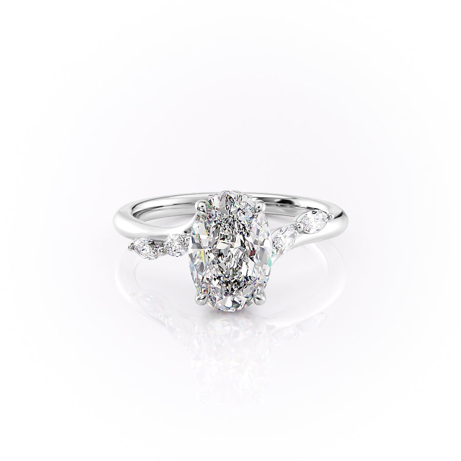 The Nova Set With A 5 Carat Oval Moissanite