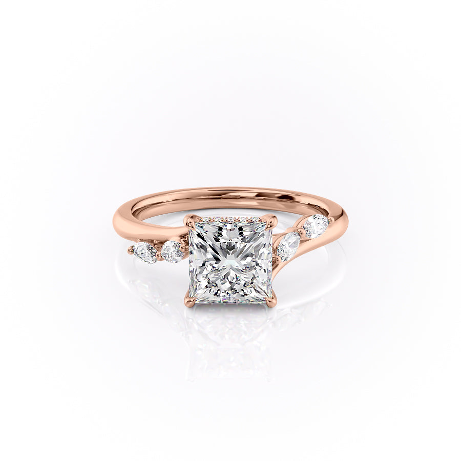 The Nova Set With A 3.5 Carat Princess Moissanite
