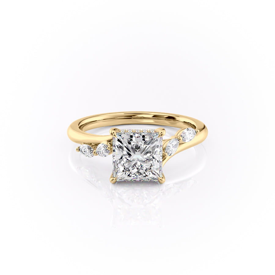 The Nova Set With A 3.5 Carat Princess Moissanite