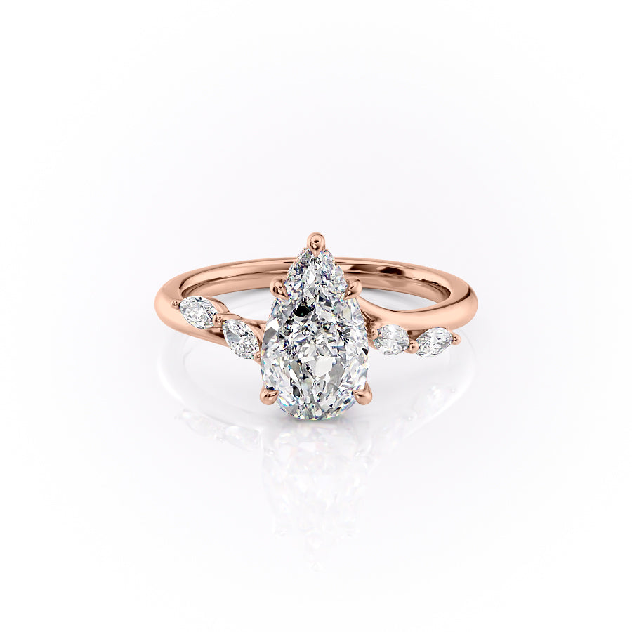 The Nova Set With A 1.5 Carat Pear Lab Diamond