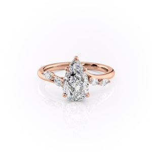 The Nova Set With A 2.5 Carat Pear Moissanite