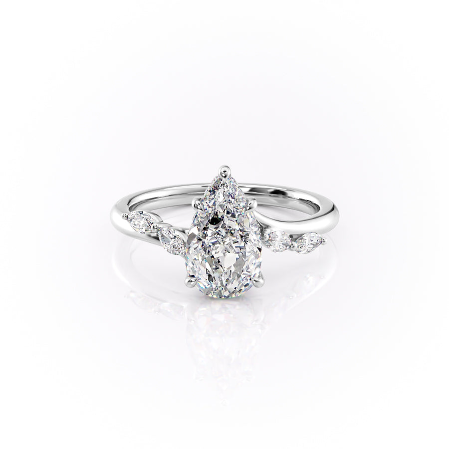 The Nova Set With A 1 Carat Pear Lab Diamond