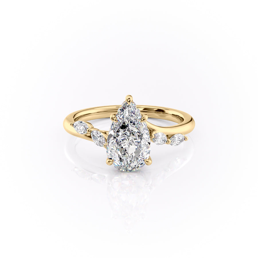 The Nova Set With A 1 Carat Pear Moissanite