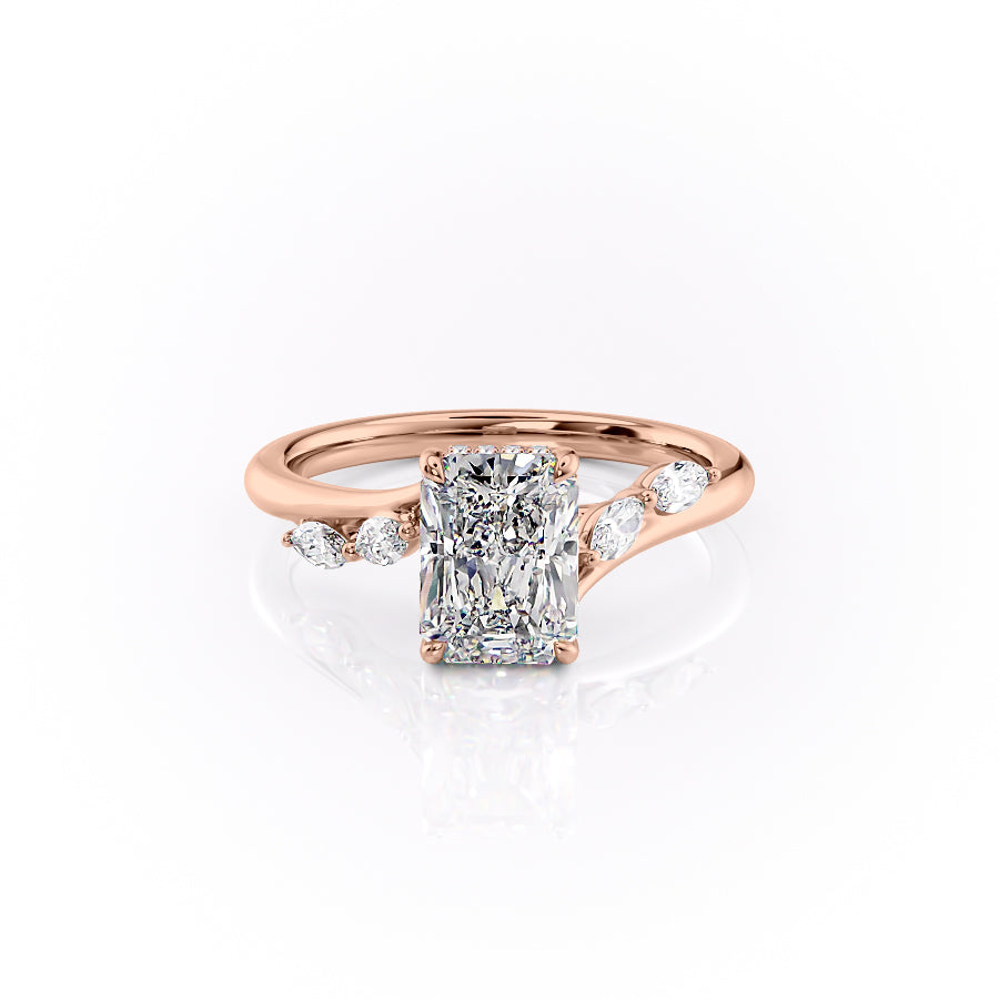 The Nova Set With A 1 Carat Radiant Lab Diamond