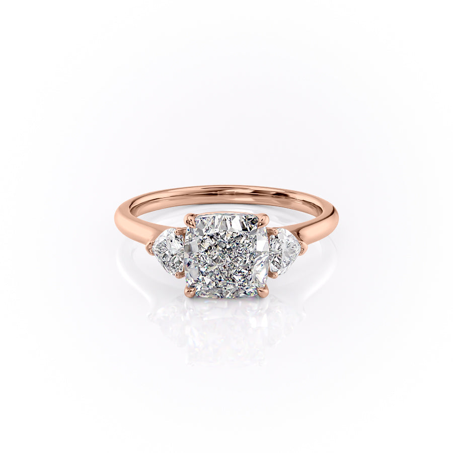 The Hearts Liv Set With A 4.5 Carat Cushion Moissanite