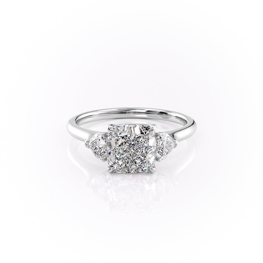 The Hearts Liv Set With A 4.5 Carat Cushion Moissanite