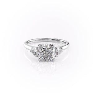 The Hearts Liv Set With A 3.5 Carat Cushion Moissanite