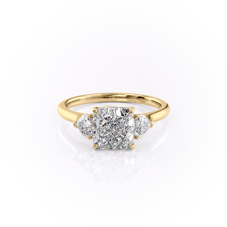 The Hearts Liv Set With A 2.5 Carat Cushion Moissanite