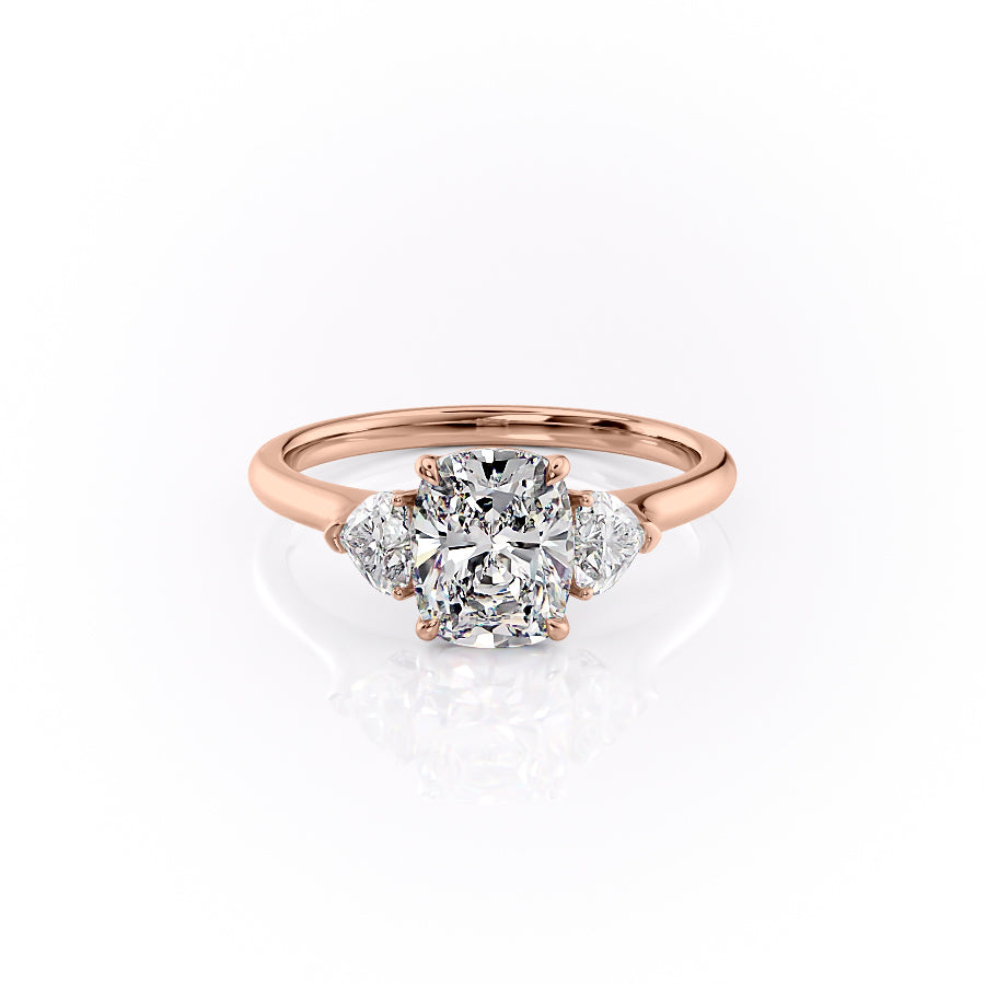 The Hearts Liv Set With A 4.5 Carat Elongated Cushion Moissanite