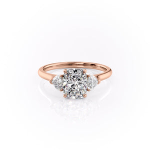 The Hearts Liv Set With A 2 Carat Elongated Cushion Lab Diamond