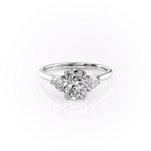 The Hearts Liv Set With A 1.5 Carat Elongated Cushion Moissanite