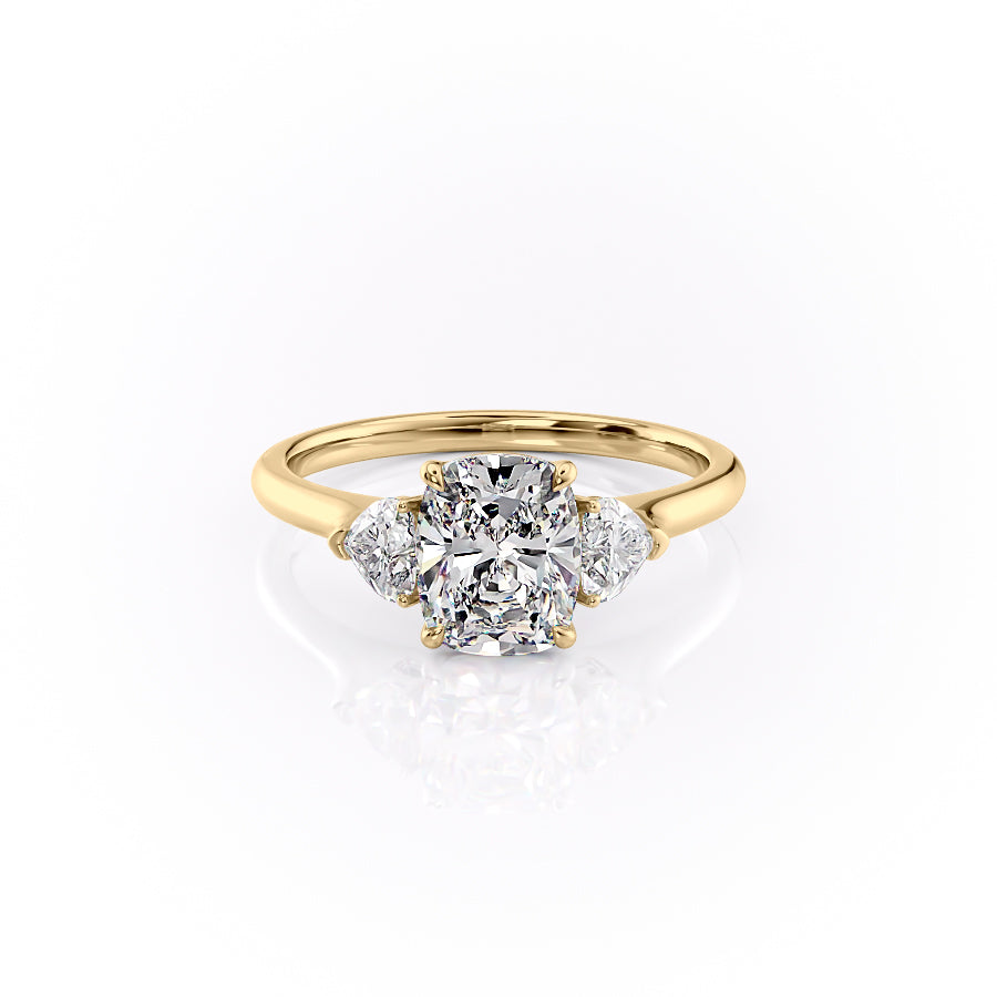 The Hearts Liv Set With A 4.5 Carat Elongated Cushion Moissanite