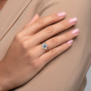 The Hearts Liv Set With A 3.5 Carat Emerald Moissanite