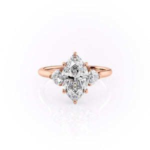 The Hearts Liv Set With A 2 Carat Marquise Lab Diamond