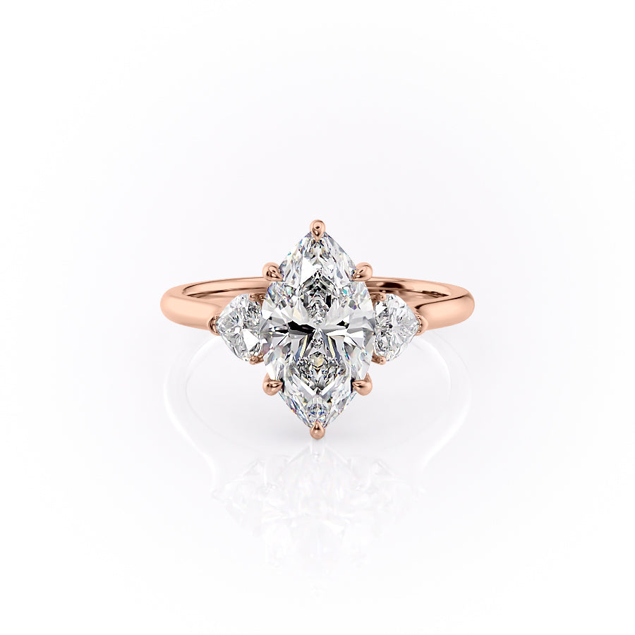 The Hearts Liv Set With A 2.5 Carat Marquise Lab Diamond