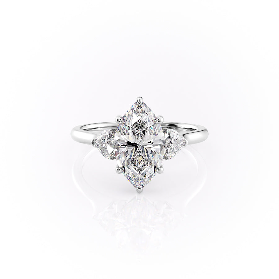 The Hearts Liv Set With A 4.5 Carat Marquise Moissanite