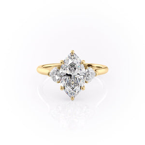 The Hearts Liv Set With A 3.5 Carat Marquise Moissanite