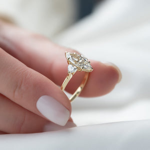 The Hearts Liv Set With A 2.5 Carat Marquise Lab Diamond