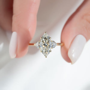 The Hearts Liv Set With A 2.5 Carat Marquise Lab Diamond