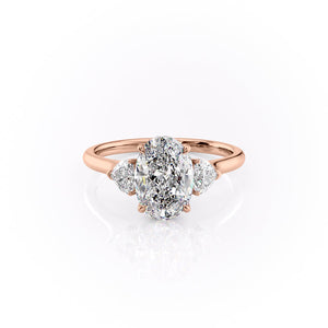 The Hearts Liv Set With A 2.5 Carat Oval Moissanite