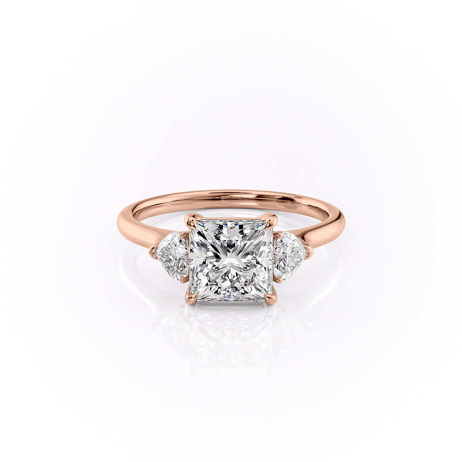 The Hearts Liv Set With A 1.5 Carat Princess Lab Diamond