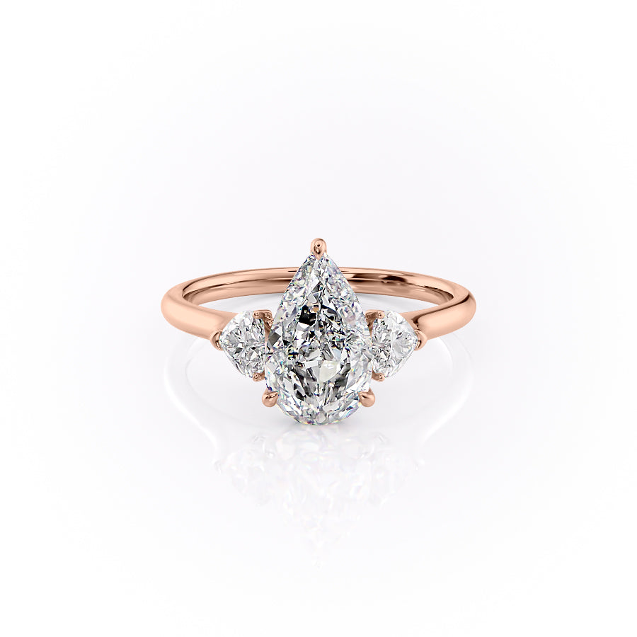 The Hearts Liv Set With A 1 Carat Pear Lab Diamond
