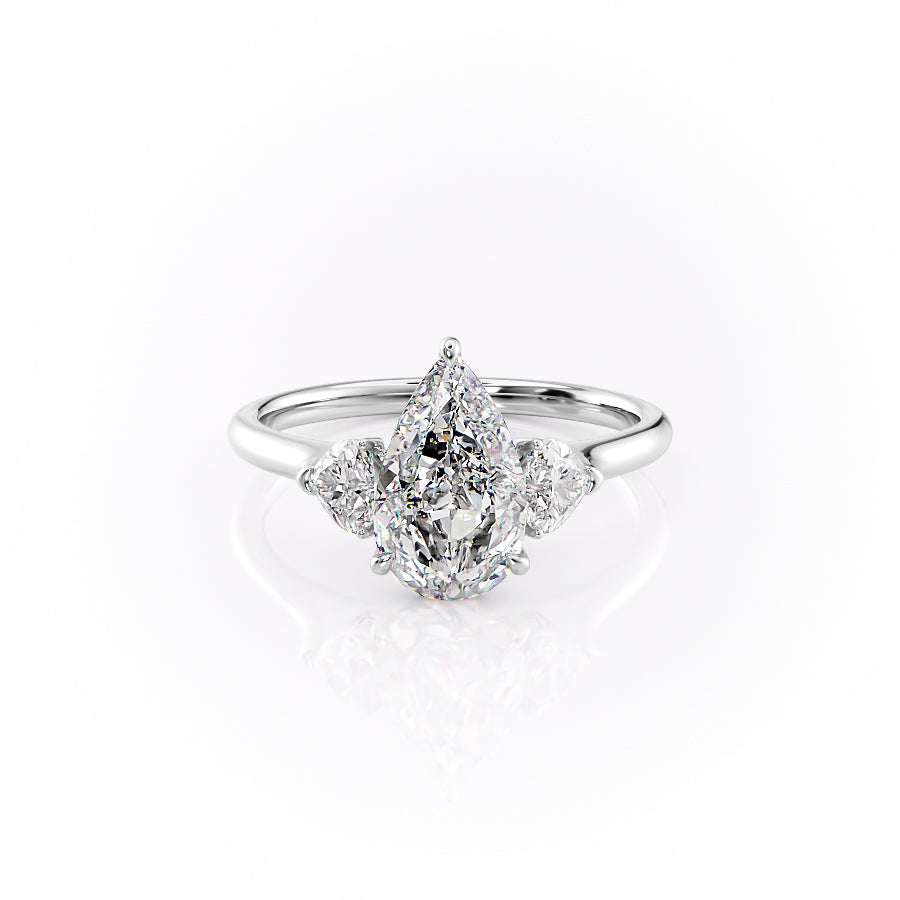 The Hearts Liv Set With A 2.5 Carat Pear Lab Diamond