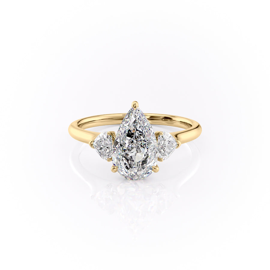 The Hearts Liv Set With A 3 Carat Pear Lab Diamond