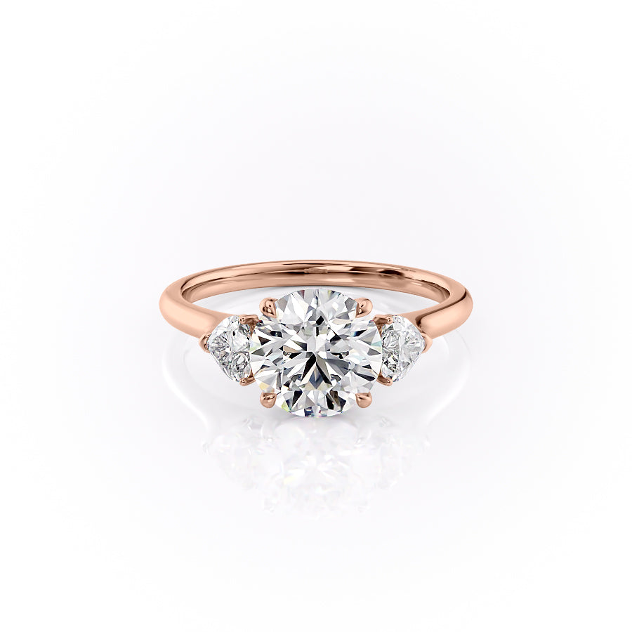The Hearts Liv Set With A 3.5 Carat Round Moissanite