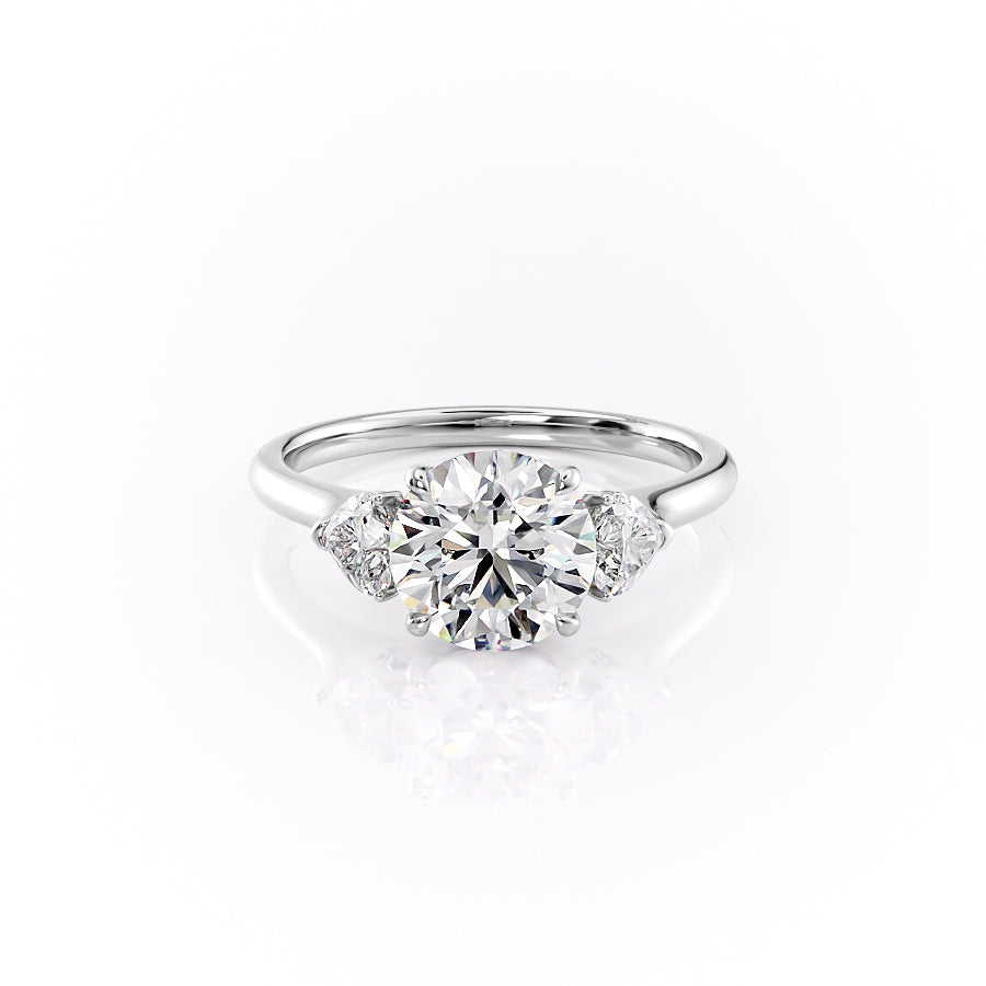 The Hearts Liv Set With A 4.5 Carat Round Moissanite